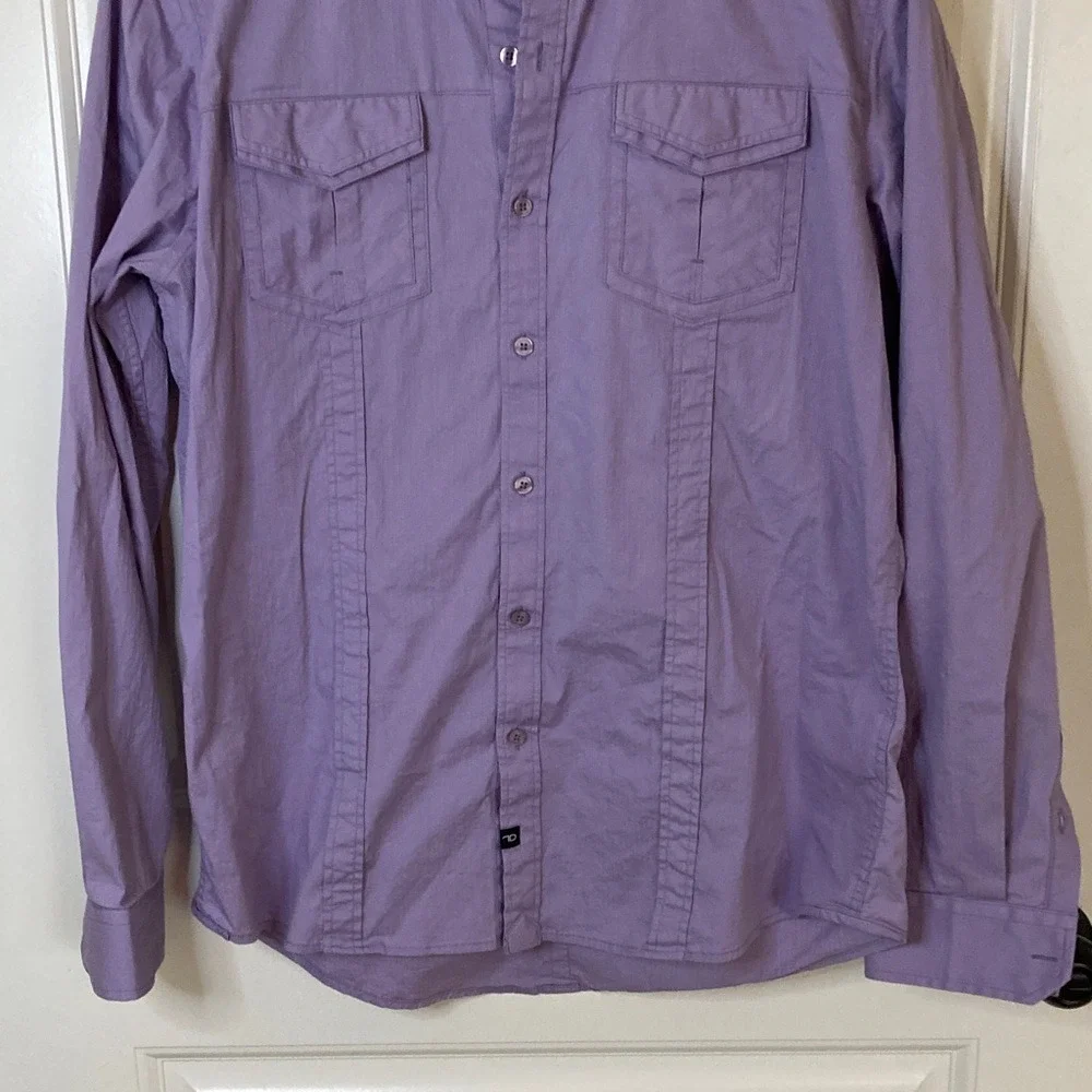 7 Diamonds‎ Mens Double Pocket Lavender Long Sleeve Button Up Shirt Size XL